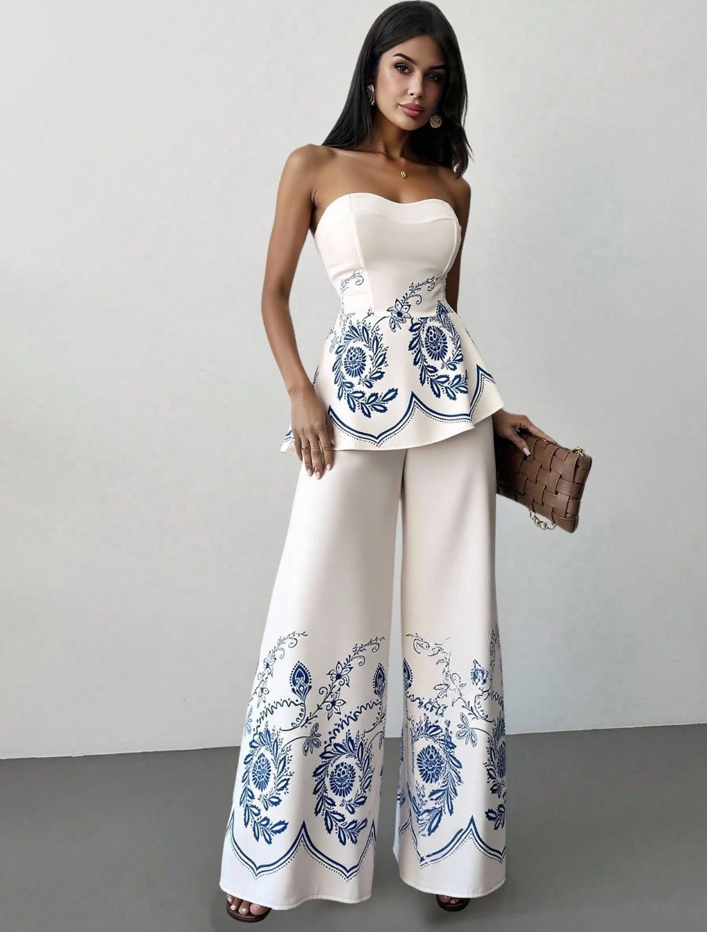 Floral Print 2-Piece Set  - Floral Elegance. High-Waist Harmony. Effortless Charm.