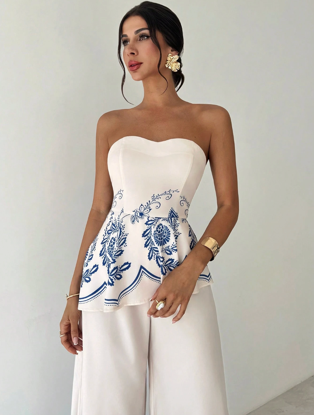 Floral Print 2-Piece Set  - Floral Elegance. High-Waist Harmony. Effortless Charm.